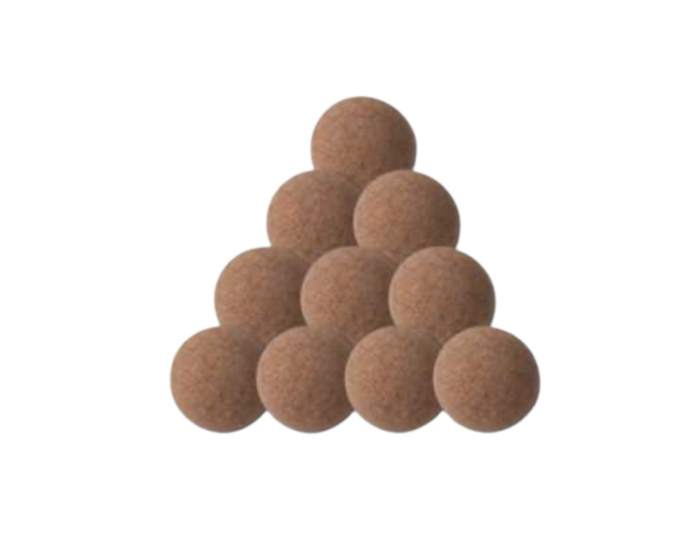 Lot de 10 balles en liège de baby-foot