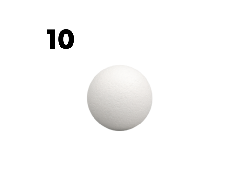 Lot de 10 balles en plastique blanche
