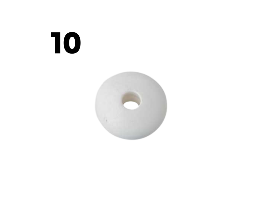 White plastic brand beads lot of 10 for foosball Stella