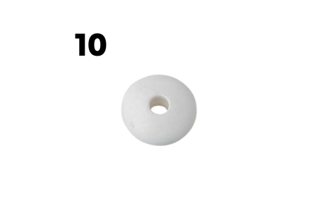 White plastic brand beads lot of 10 for foosball Stella