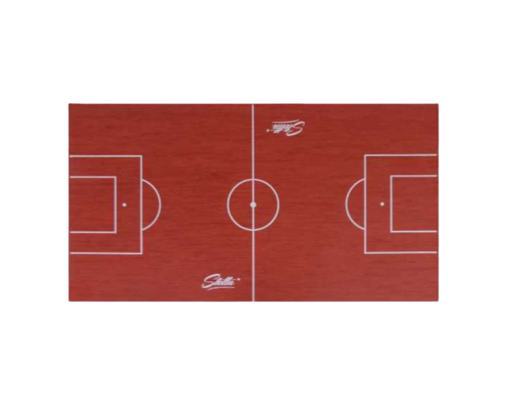 Tapis de baby-foot en PVC rouge tracé | Stella