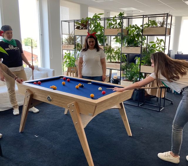 Team talentplug playing pool