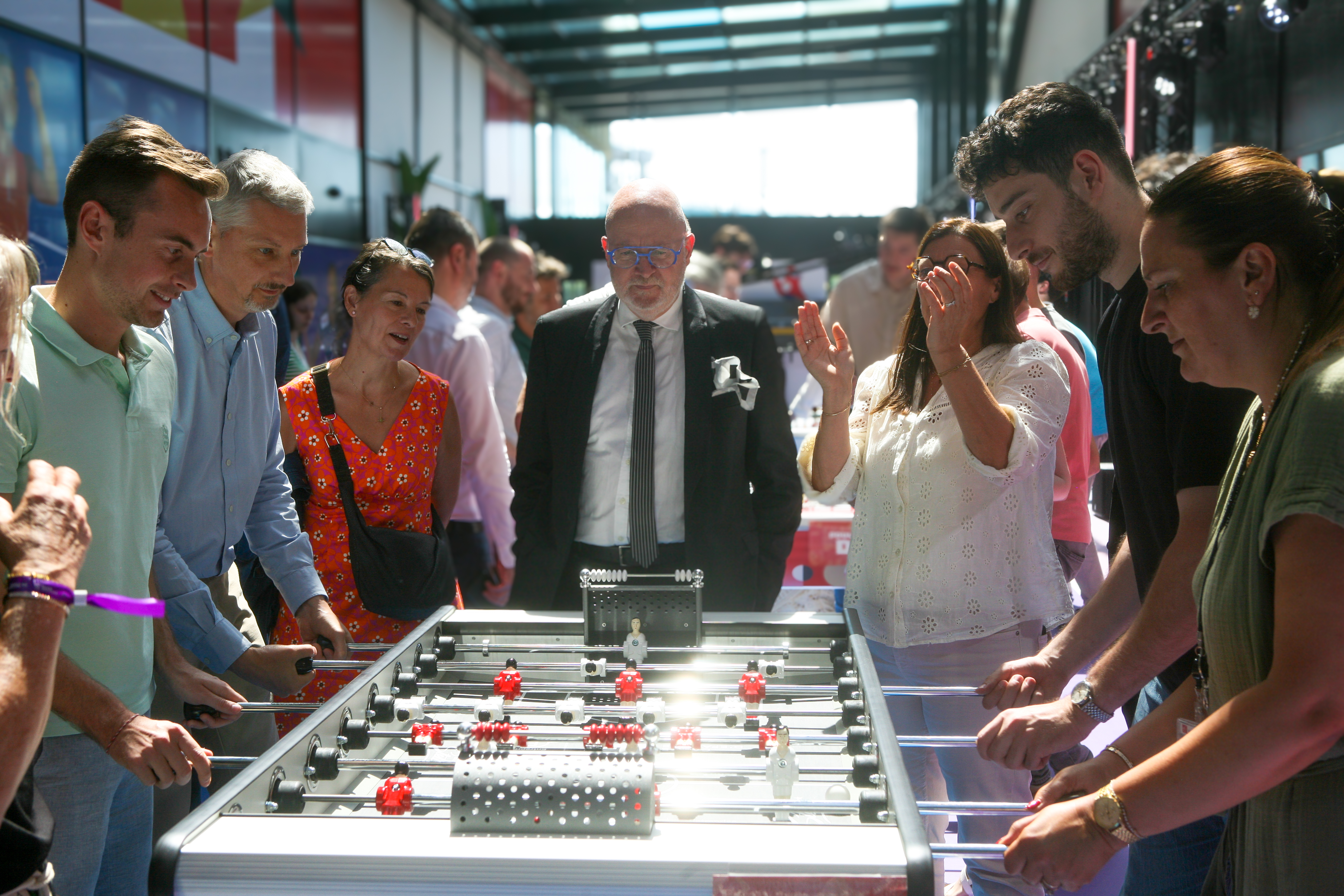 Tounoi de baby-foot à la caisse d'épargne pendant les jeux olympiques