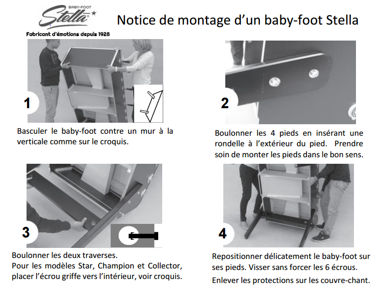 Notice de Montage Stella Babyfoot
