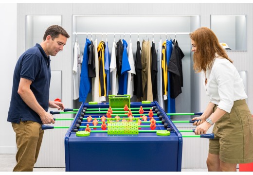 Stella Shines at Fashion Week 2023 with a Custom foosball table for the Yellow Moves Project!